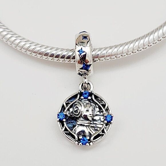 Pandora Star Wars Princess Leia Blue Enamel Crystal & CZ Charm - Picture 1 of 5